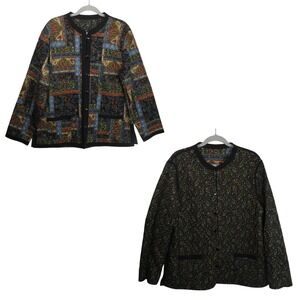 Reversible Quilted Patchwork Floral Jacket Art to Wear Boho Paisley Multicolor
